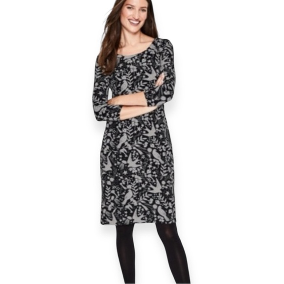 Boden Dresses & Skirts - Boden Winifred Black Mystic Woodland Birds Knee Length Sheath Size 6L